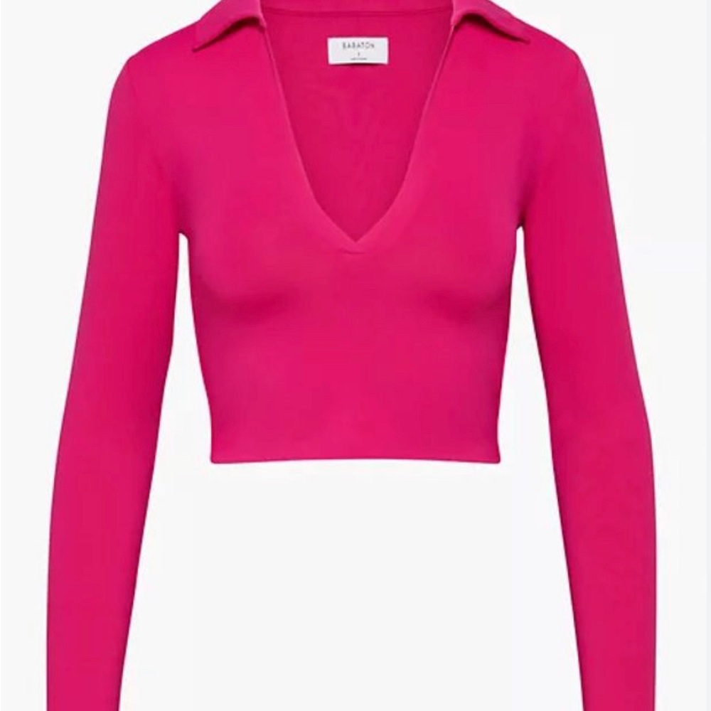 Aritzia Babaton Women's Pink V-Neck Top